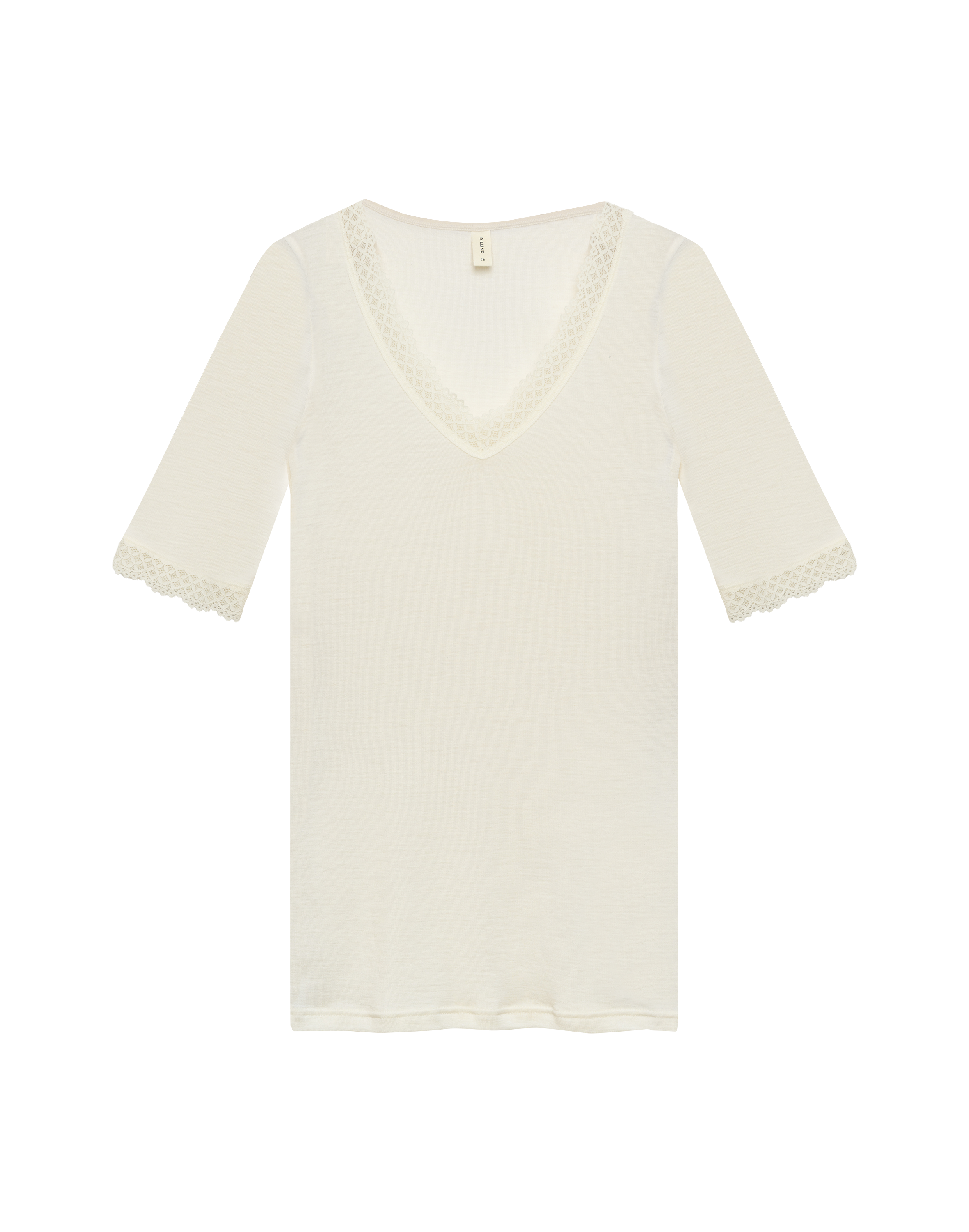 T-skjorte med V-hals og blonder