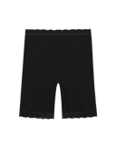 Women's merino wool/silk lace trim shorts Black