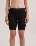 Women's merino wool/silk lace trim shorts Black