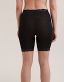 Women's merino wool/silk lace trim shorts Black