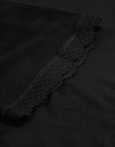 Women's merino wool/silk lace trim shorts Black