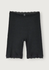 Shorts i merinoull/silke med blondekant til dame