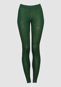 Leggings i merinoull/silke med blondekant til dame