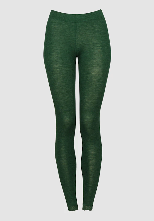 Leggings med bred linning og blonder