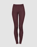 Leggings i merinoull/silke med blondekant til dame Bordeaux