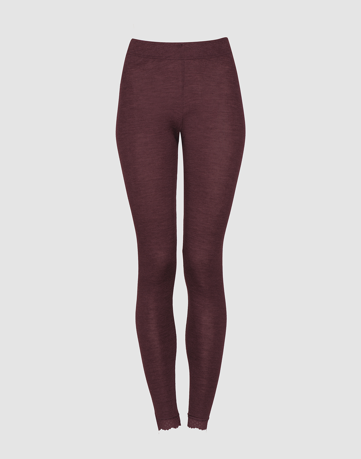 Leggings med bred linning og blonder