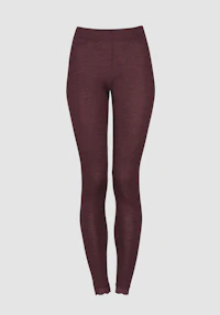 Leggings i merinoull/silke med blondekant til dame