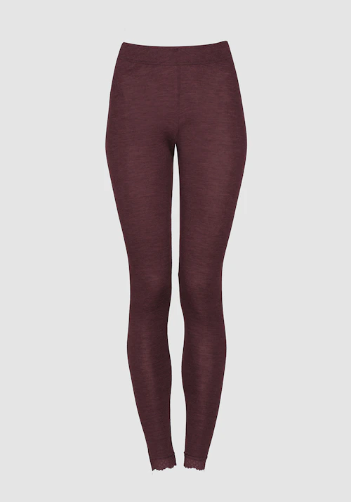 Leggings med bred linning og blonder
