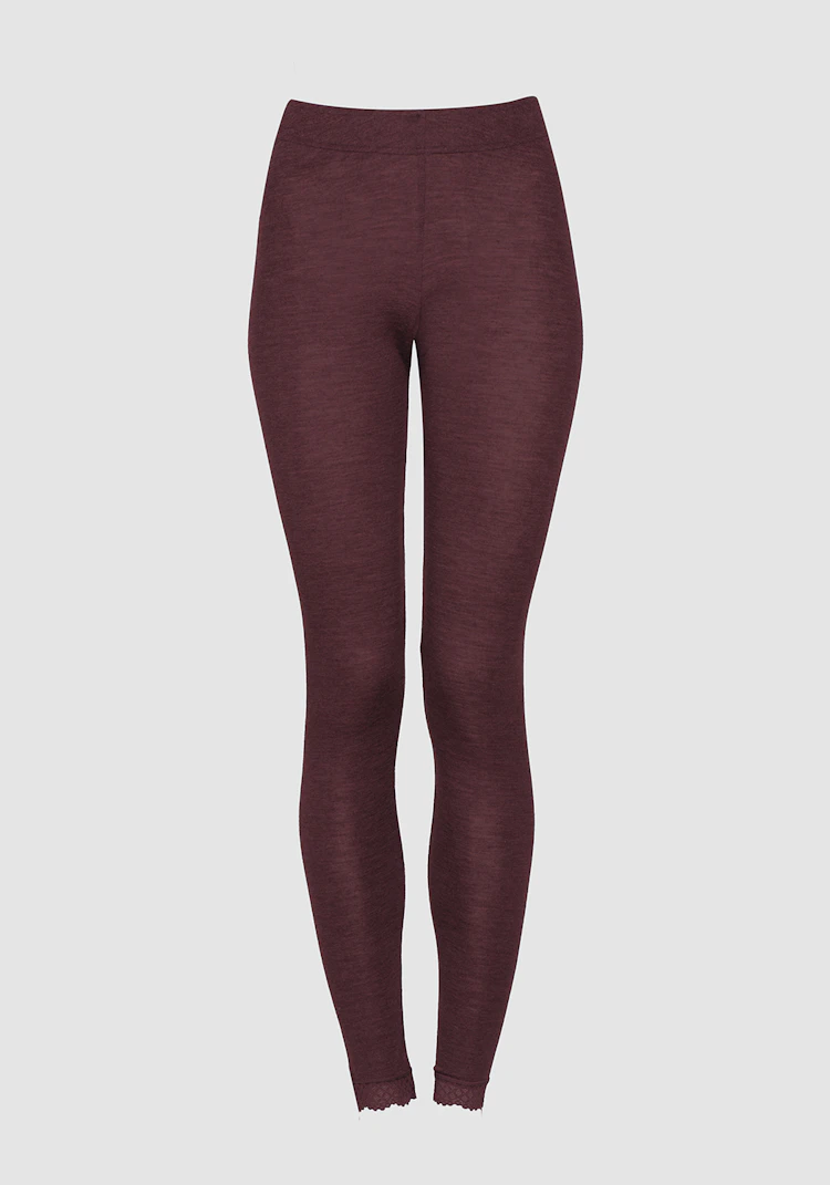 Leggings med bred linning og blonder