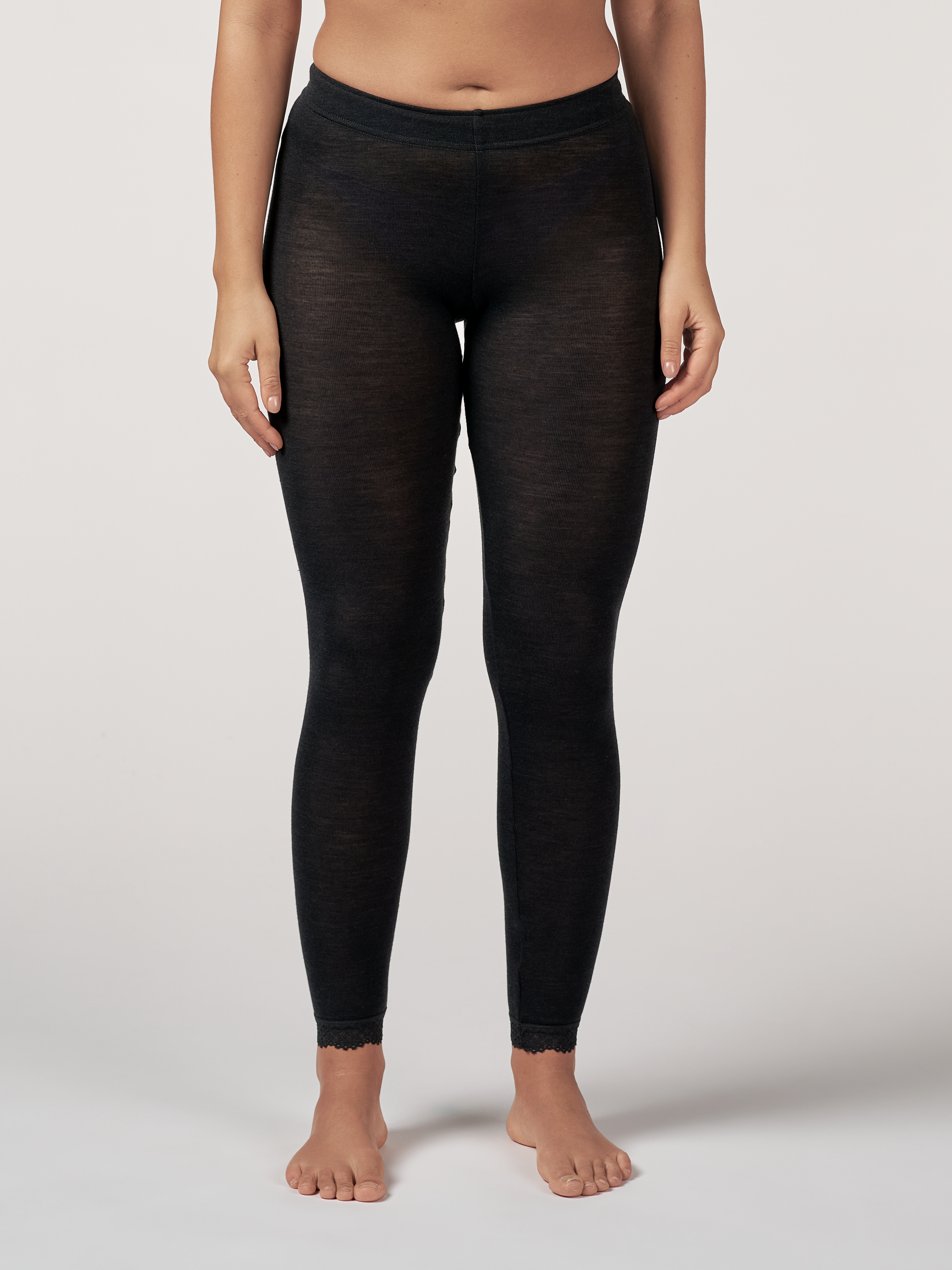 Leggings med bred linning og blonder 3