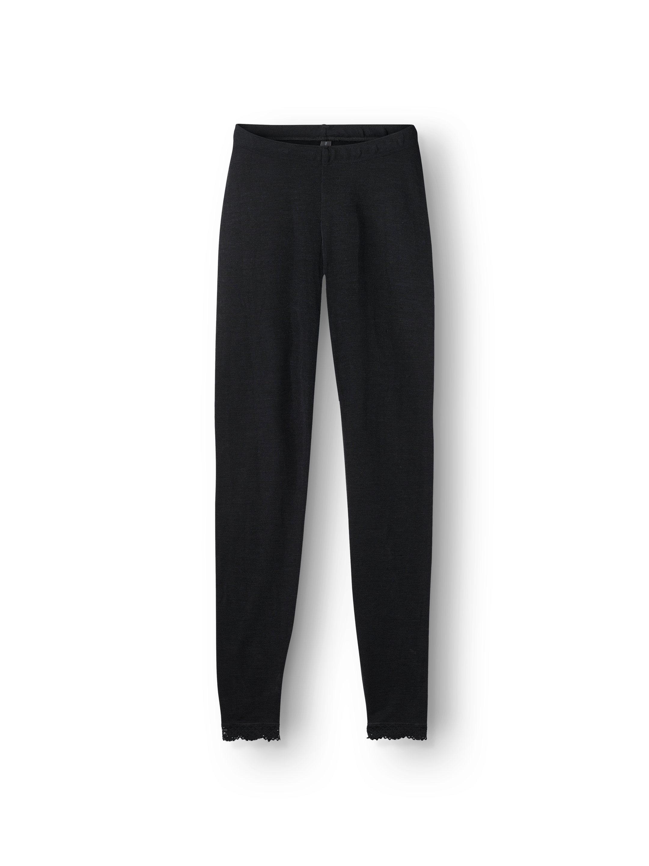 Leggings med bred linning og blonder