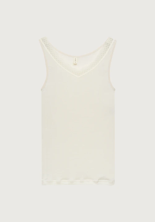 Tanktopp med V-hals og blonder