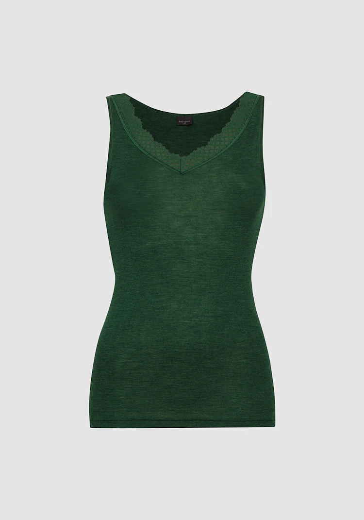 Tanktopp med V-hals og blonder