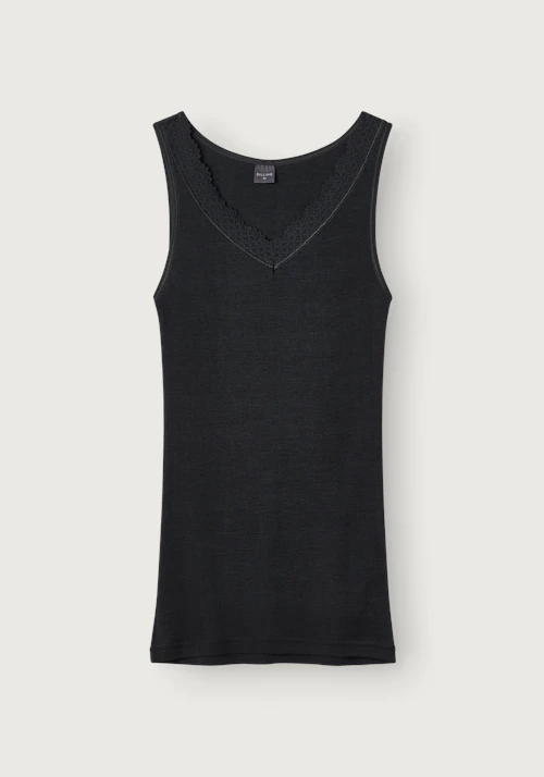 Tanktopp med V-hals og blonder