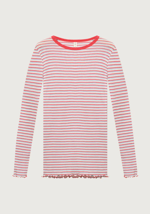 Long sleeve top with high O-neck babylock
