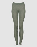 Women's merino wool/silk leggings with frilled edges Jade green