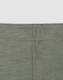 Women's merino wool/silk leggings with frilled edges Jade green