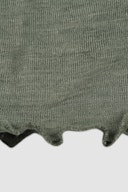 Women's merino wool/silk leggings with frilled edges Jade green