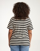 T-shirt i merinould/silke til kvinder Sort/natur 2