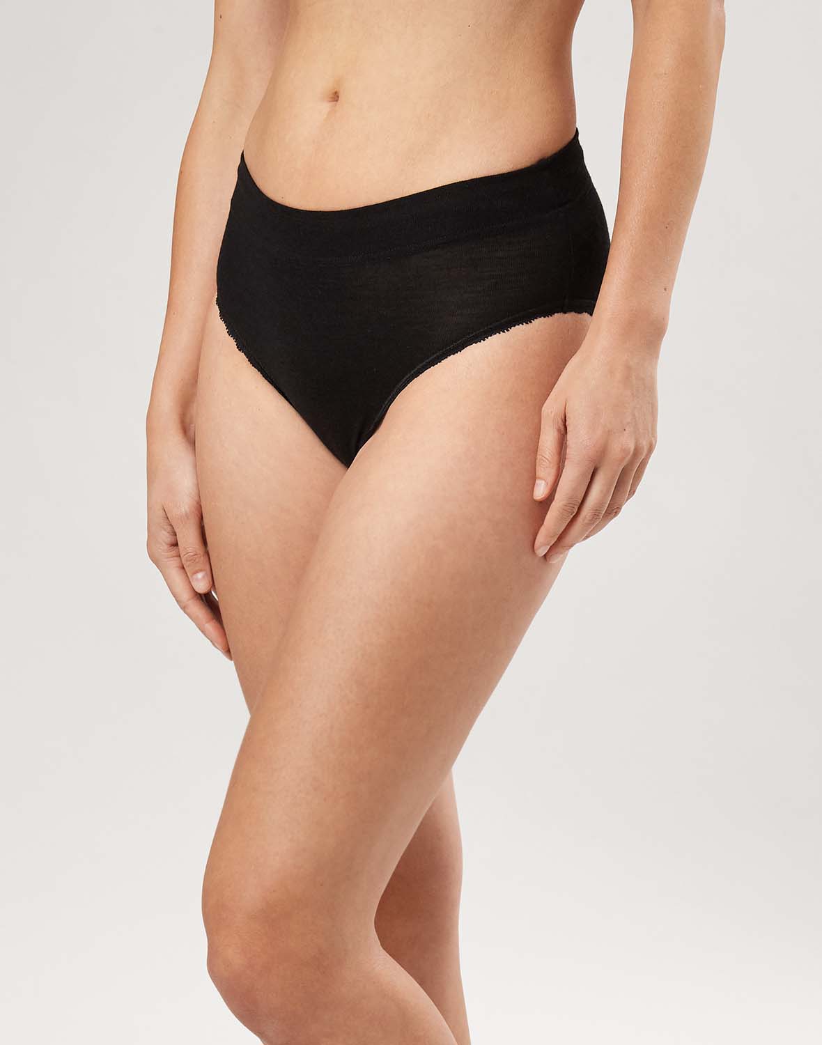 Slip met hoge taille van merinowol zijde voor dames Zwart Dilling