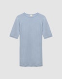 Damen-T-Shirt aus Merinowolle/Seide nordisches Blau