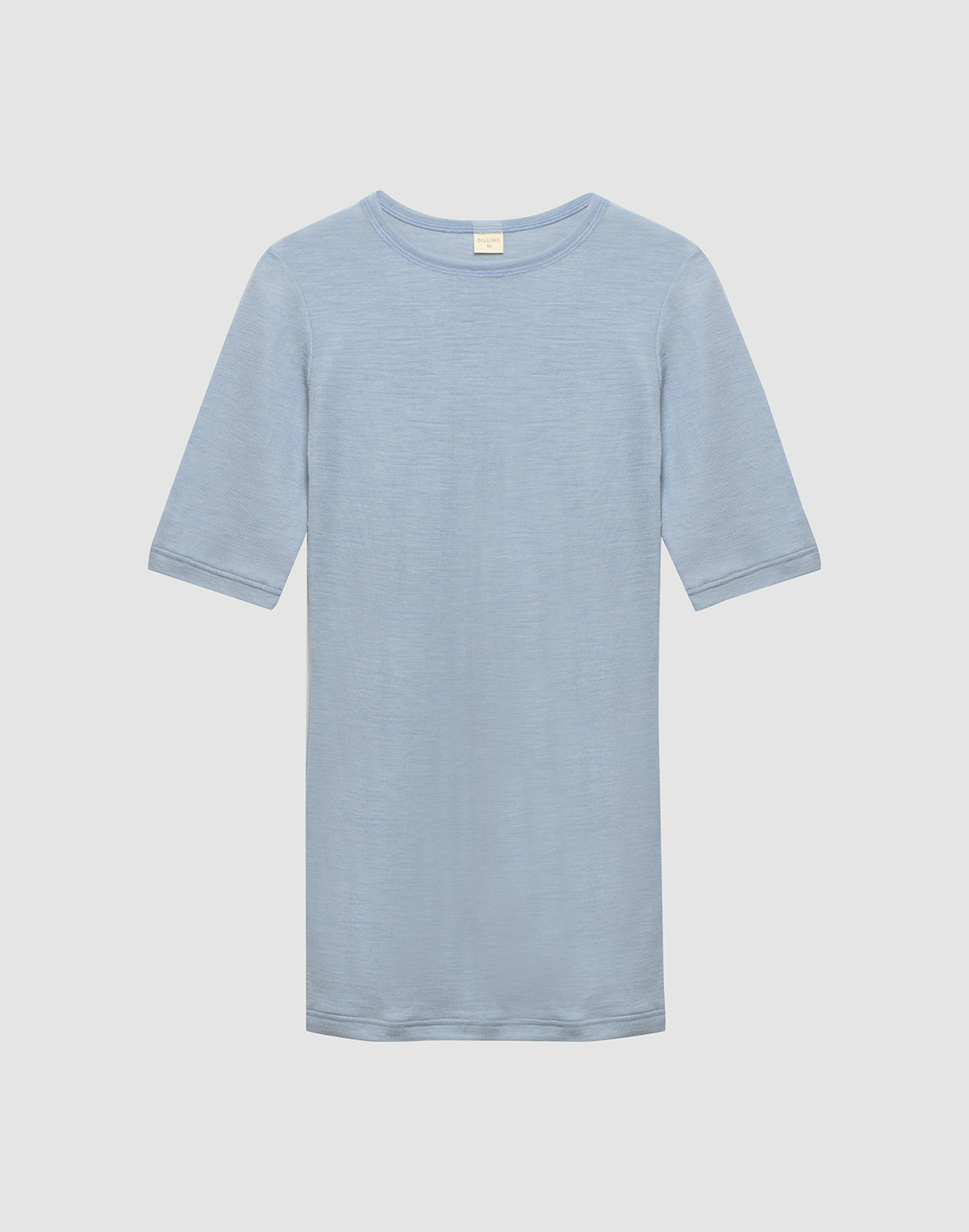 Damen-T-Shirt aus Merinowolle/Seide nordisches Blau