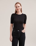 Women’s merino wool/silk T-shirt Black