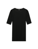 Damen-T-Shirt aus Merinowolle/Seide Schwarz