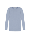 Women's merino wool/silk long sleeve top Nordic blue