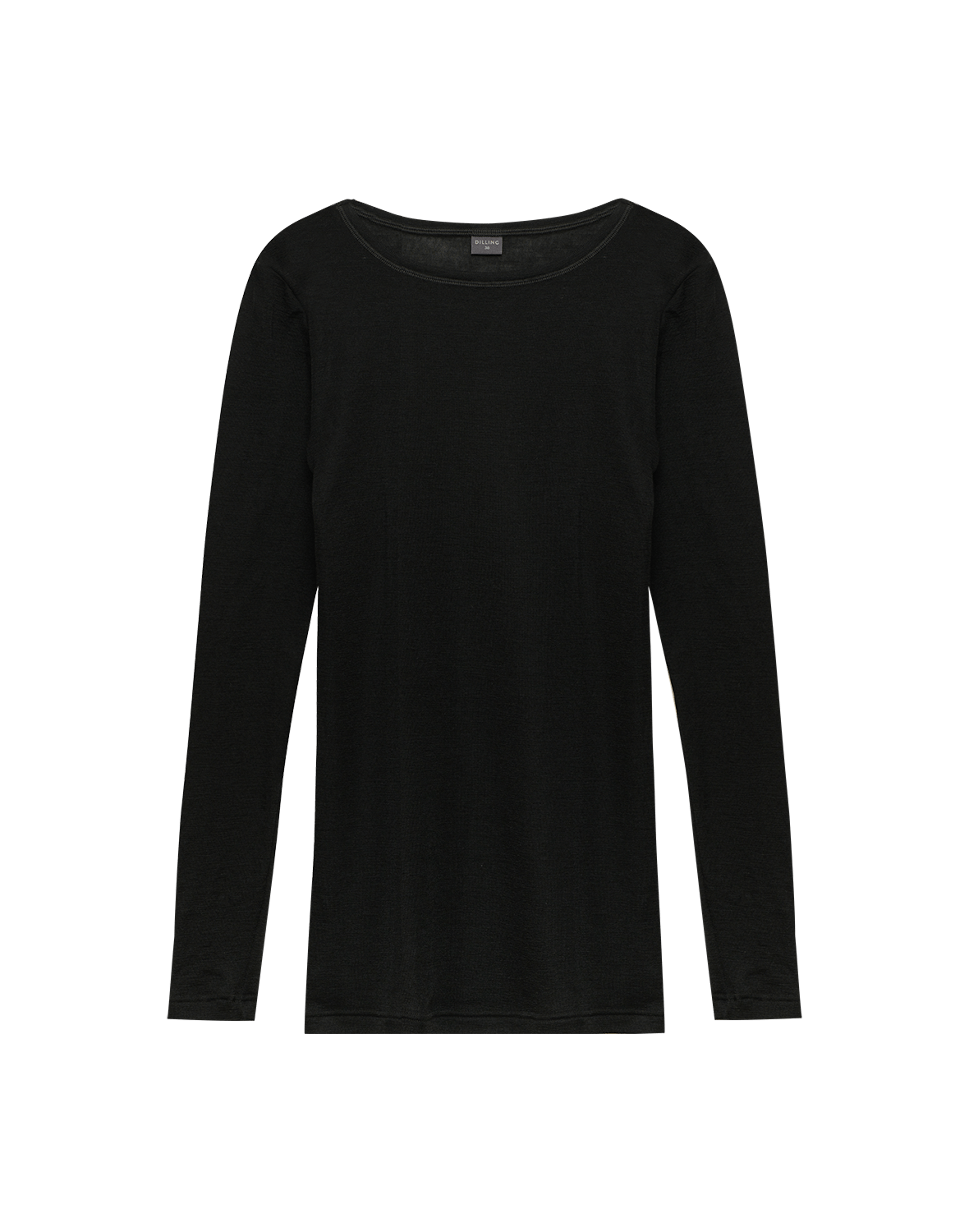 Women's merino wool/silk long sleeve top Black