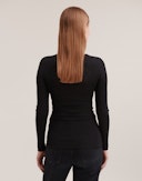 Women's merino wool/silk long sleeve top Black