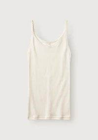 Singlet med hullmønster i merinoull/silke til dame