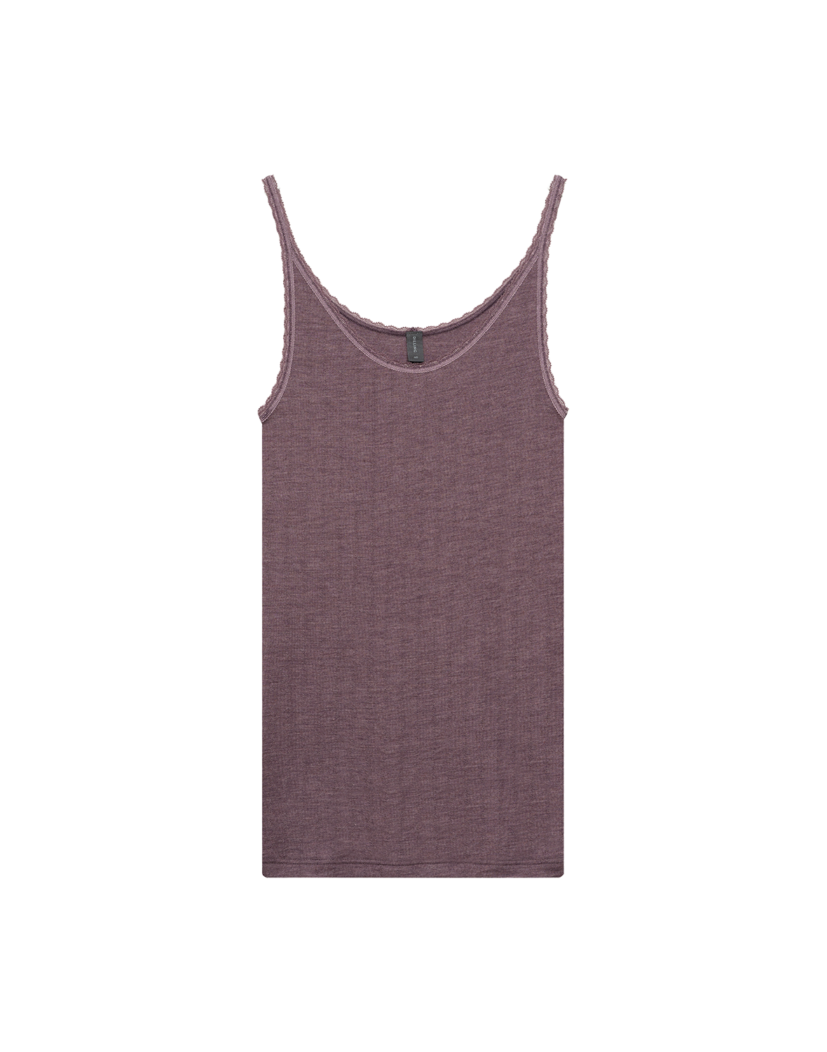 Singlet med hullmønster i merinoull/silke til dame