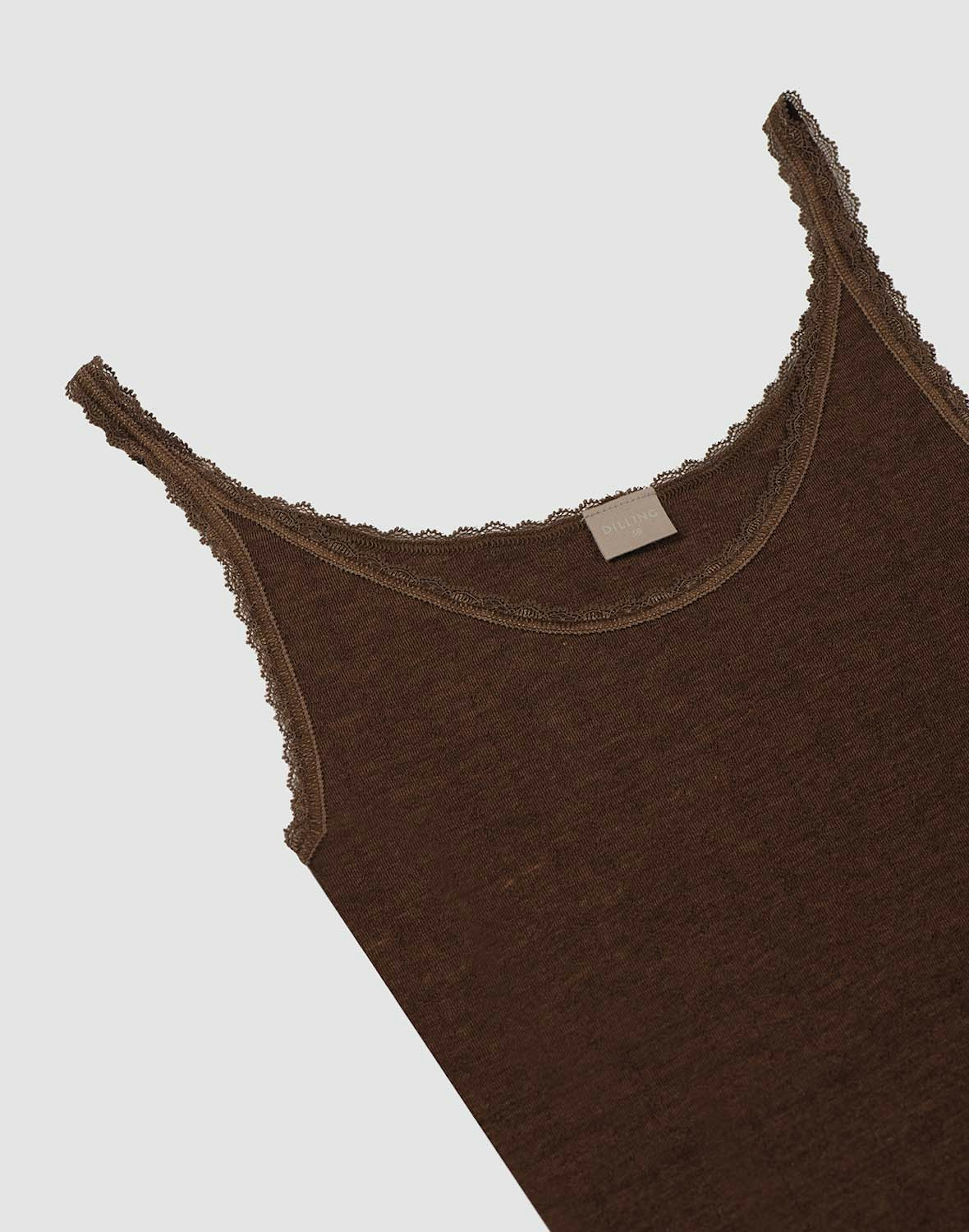 Singlet med hullmønster i merinoull/silke til dame