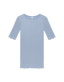 Pointelle T-shirt van merinowol/zijde voor dames Nordic blauw 1