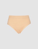 Pointelle-slip met hoge taille van merinowol/zijde voor dames Poederbeige