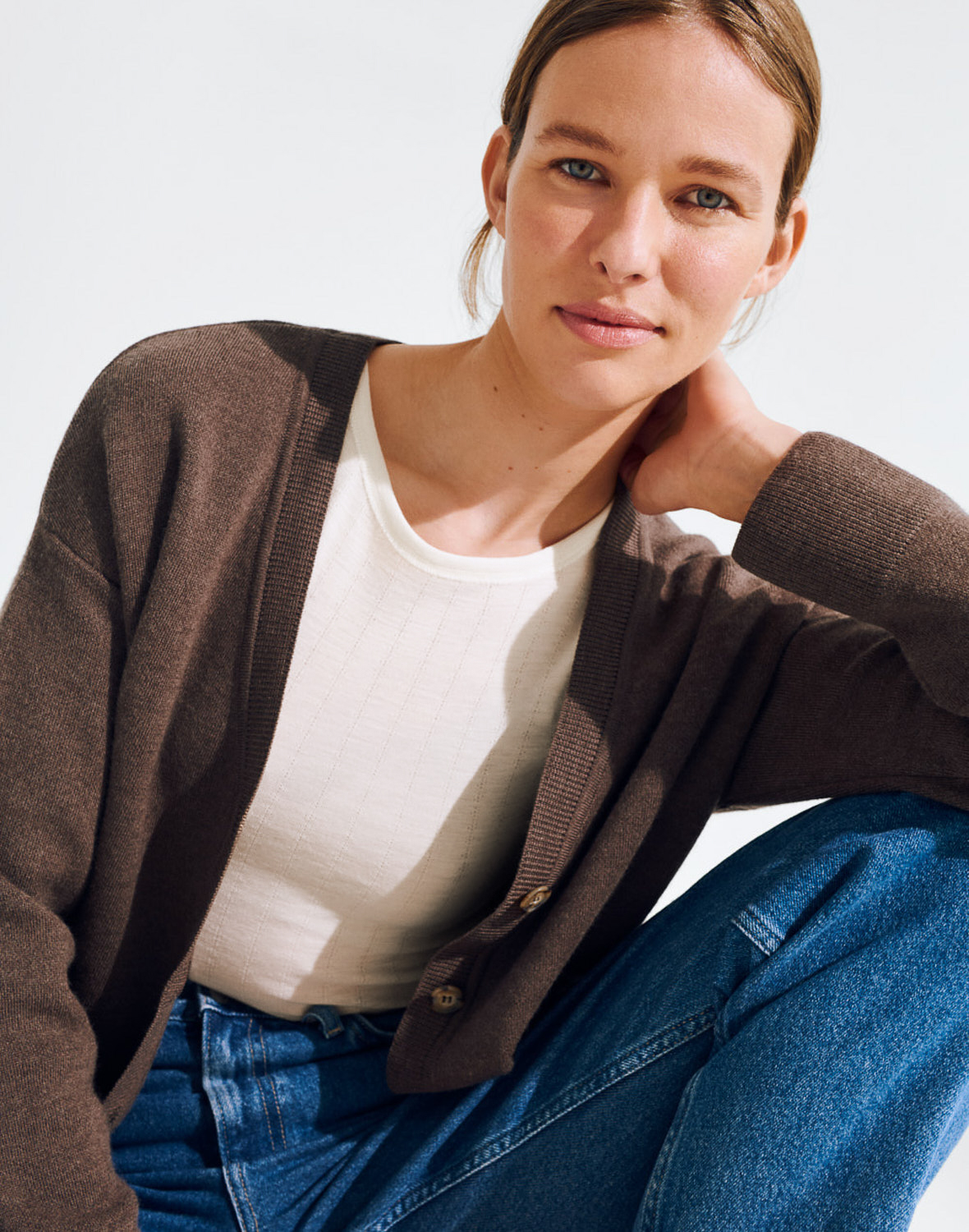 Women's merino wool/silk pointelle tank top - $53.99 - Dilling