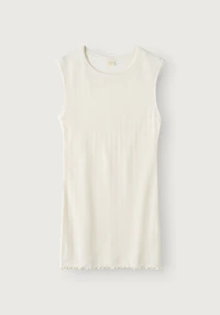 Tanktopp med hullmønster i merinoull/silke til dame