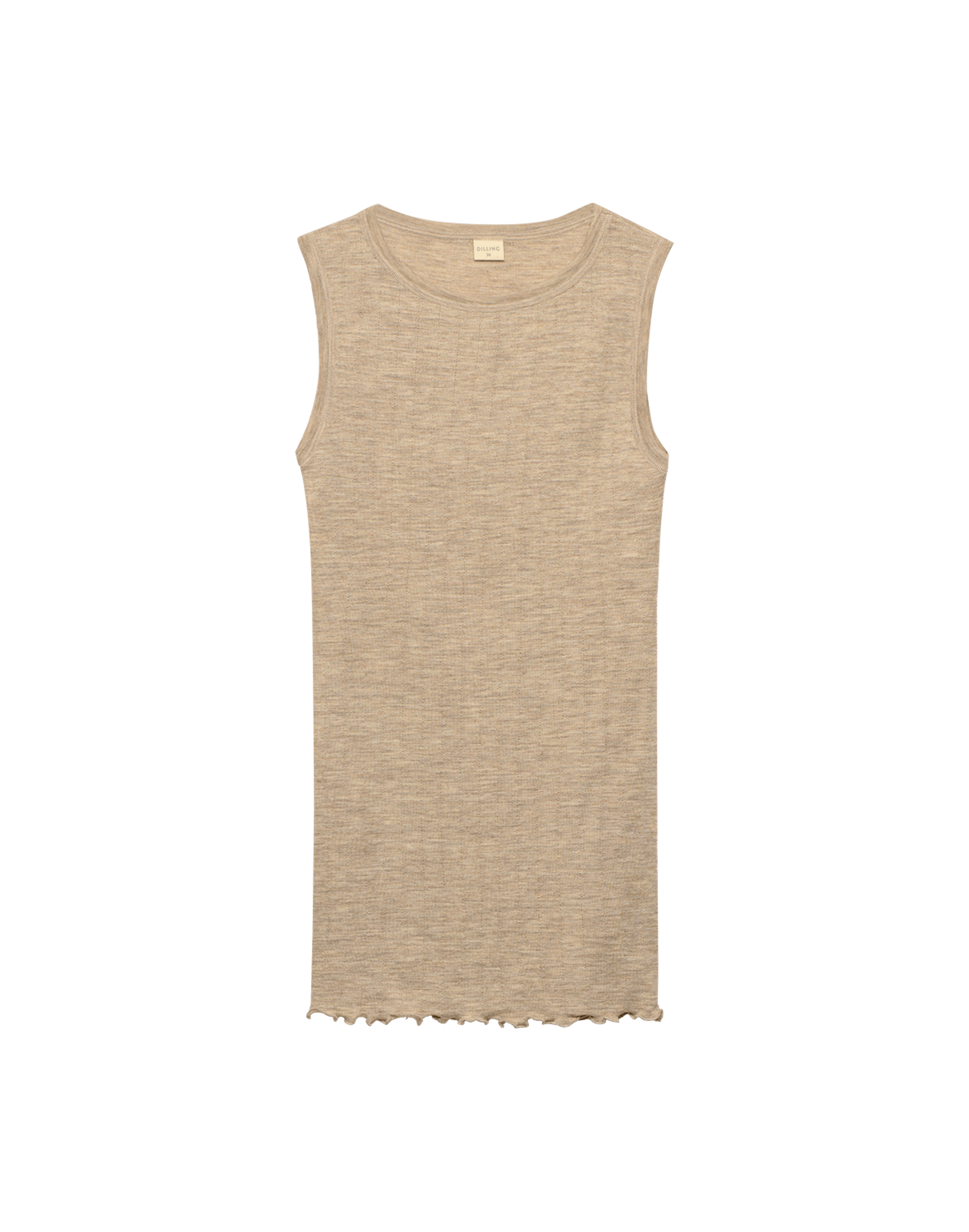 Tanktopp med hullmønster i merinoull/silke til dame