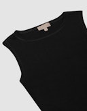 Pointelle tanktop van merinowol/zijde voor dames Zwart