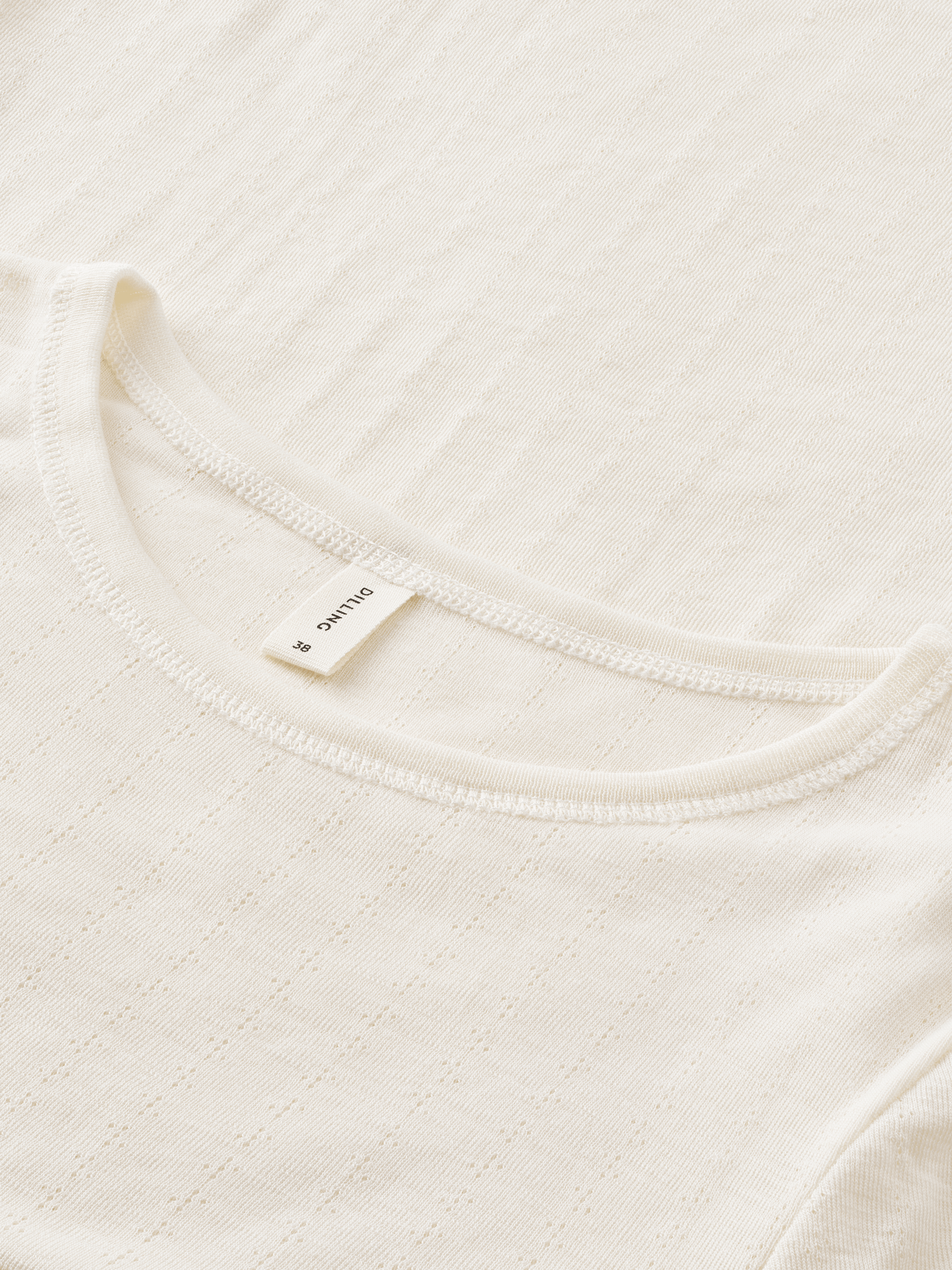 Women's merino wool/silk long sleeve pointelle top - Dilling