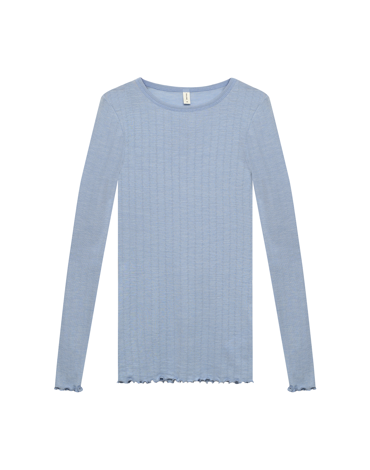 DILLING Women's Merino Wool & Silk Long Sleeve Top - Lace Trim Base Layer, Organic, Super Soft