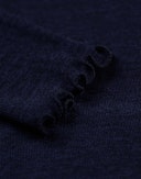 Bluse med hulmønster i merinould/silke til kvinder Mørk navy