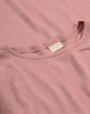 Langermet topp med hullmønster i merinoull/silke til dame Mahogni rose