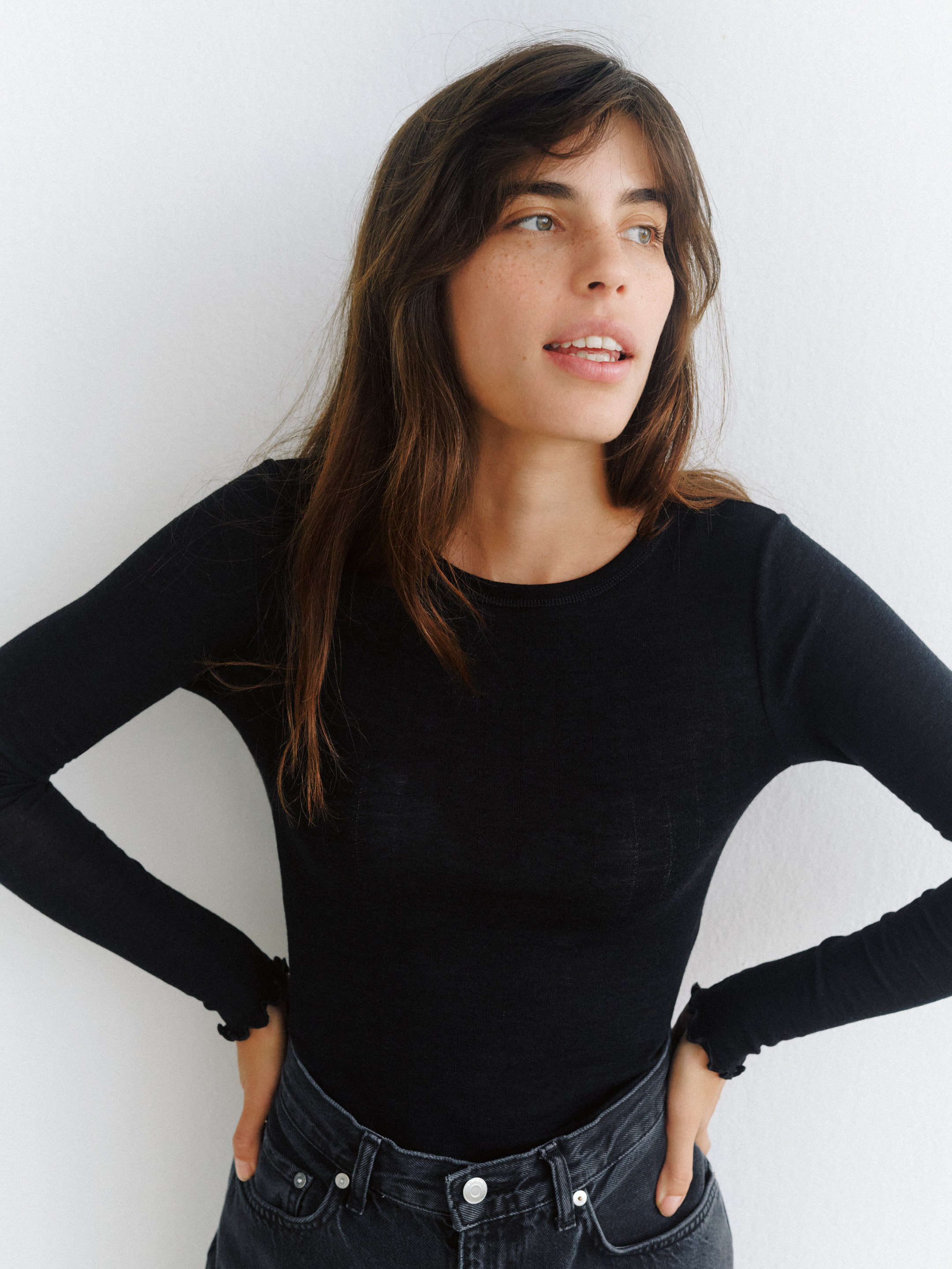Long sleeve top with high O-neck babylock 1