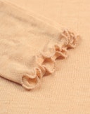 Pointelle shirt met hoge hals van merinowol/zijde voor dames Poederbeige