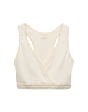 Pointelle-Bralette für Damen aus Merinowolle/Seide Natur