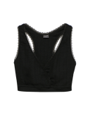 Women’s merino wool/silk pointelle bralette Black