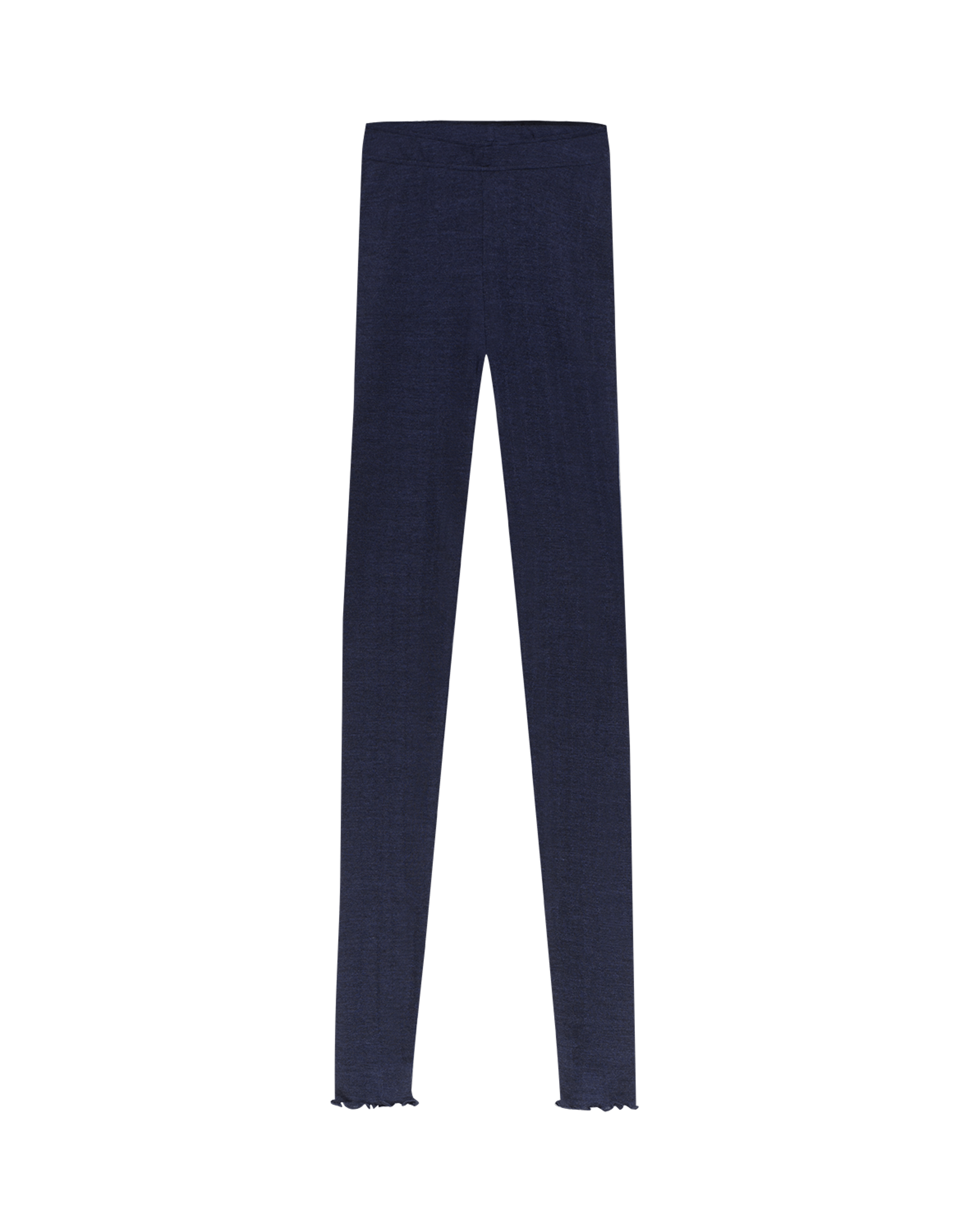 Leggings med hullmønster i merinoull/silke til dame Mørk marine