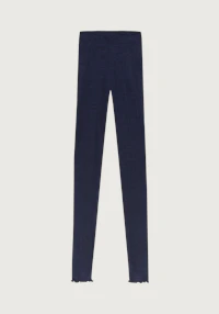 Leggings med hullmønster i merinoull/silke til dame